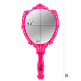 Probeautify Decorative Handheld Compact Mirror- Hot Pink- Embossed Butterfly Design- Folding Handle- Lightweight & Portable- 180 Degrees Full Folding- Premium Quality- Ideal For Your Makeup Routine- Travel Mirror