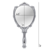 Probeautify Decorative Handheld Compact Mirror- Embossed Butterfly Design- Folding Handle- Lightweight & Portable- 180 Degrees Full Folding- Premium Quality- Ideal For Your Makeup Routine- Travel Mirror (Silver)