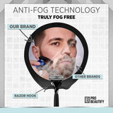 Probeautify Fogless Shower Mirror for Shaving - Strong Suction Cup, Razor Holder &amp; 360 Degree Rotation Shower Shaving Mirror - Fog Free Mirror for Shower &amp; Shaving Mirror - Men &amp; Women (Black)